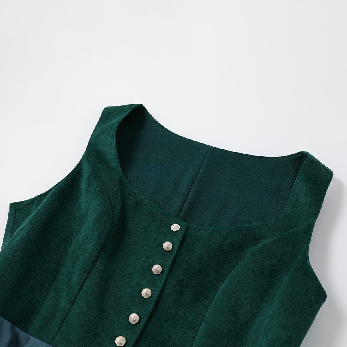 Oktoberfest Damen Dirndl Dunkelgrün mit Schürze 7