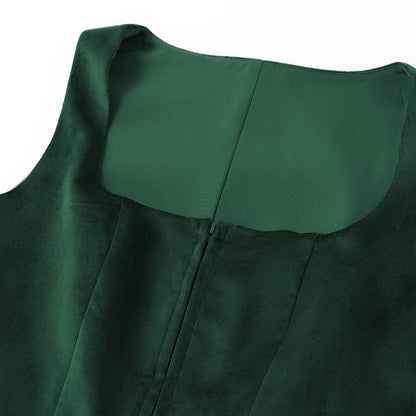 Oktoberfest Damen Dirndl Dunkelgrün mit Schürze 8