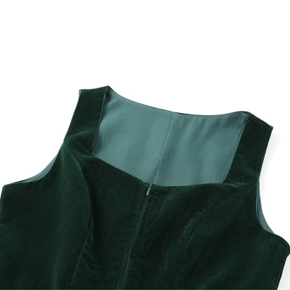 Oktoberfest Damen Dirndl Dunkelgrün mit Schürze 8