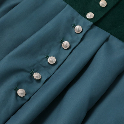 Oktoberfest Damen Dirndl Dunkelgrün mit Schürze 8