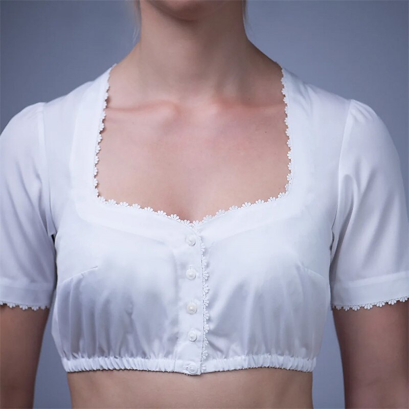 Oktoberfest Damen Dirndlbluse weiß 0