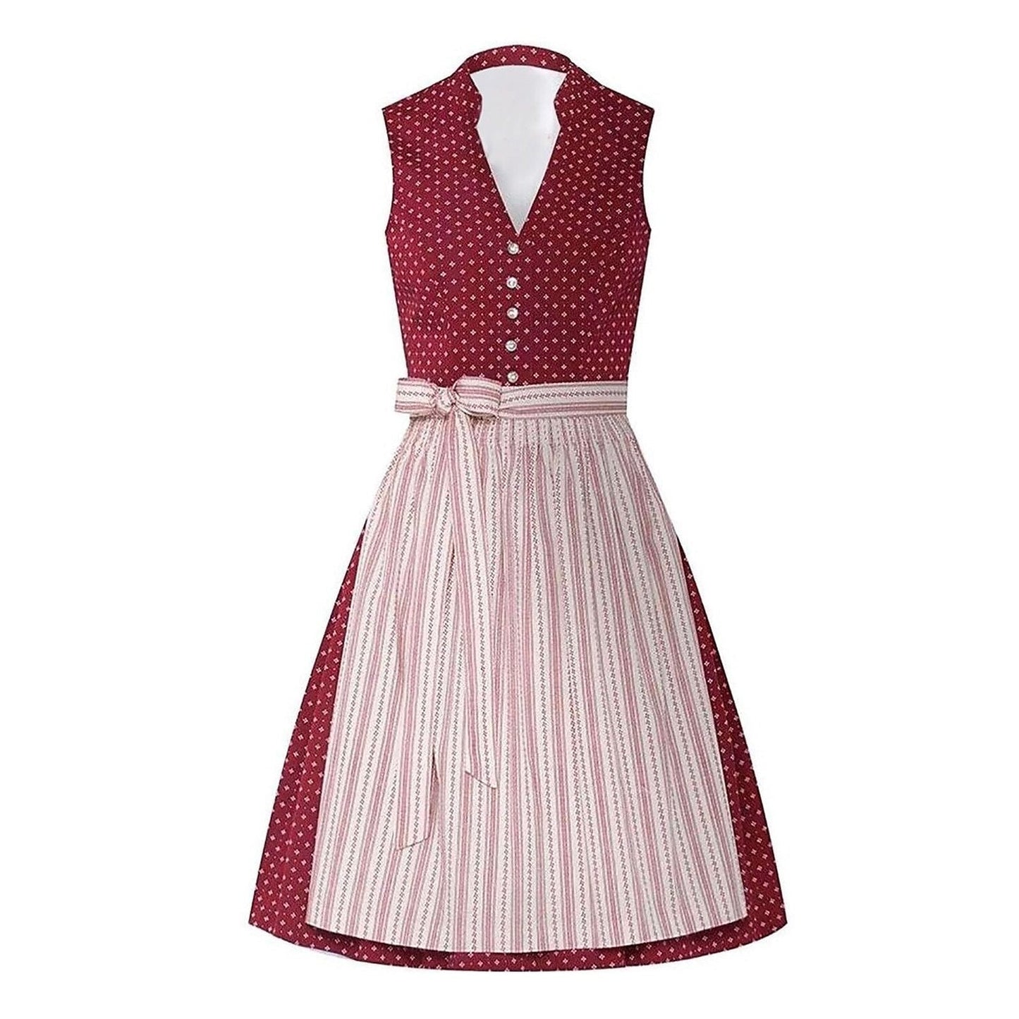 Oktoberfest Dirndl mit roten Punkten und Schürze 1