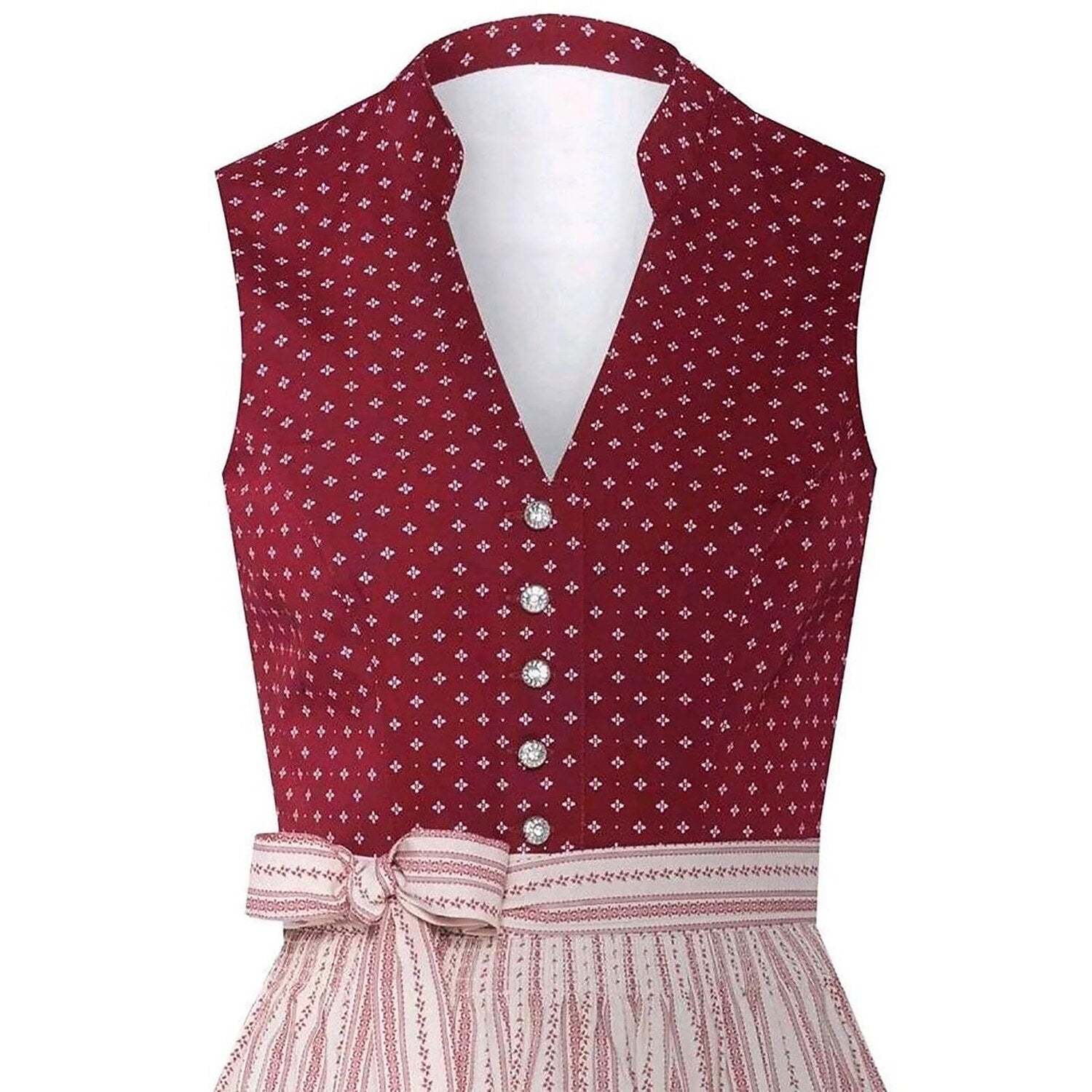 Oktoberfest Dirndl mit roten Punkten und Schürze 3