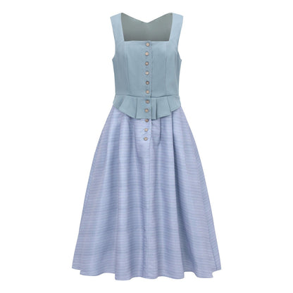 Oktoberfest Dirndl zum Knöpfen mit langer Schürze 2