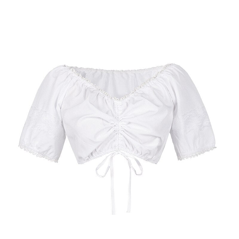 Oktoberfest Dirndlkleid mit rosa Blumenmuster, Schürze und Bluse 5