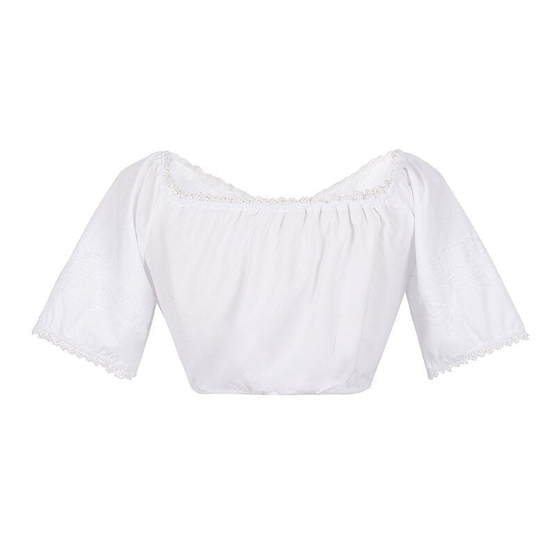Oktoberfest Dirndlkleid mit rosa Blumenmuster, Schürze und Bluse 6
