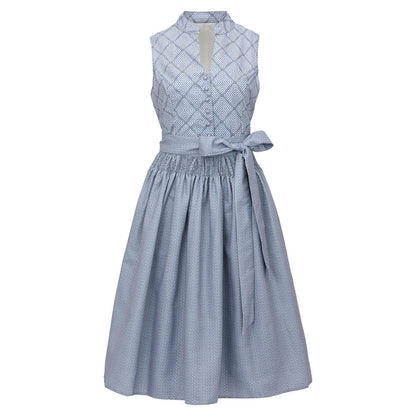Oktoberfest Grau Elegantes Dirndlkleid mit Schürze 1