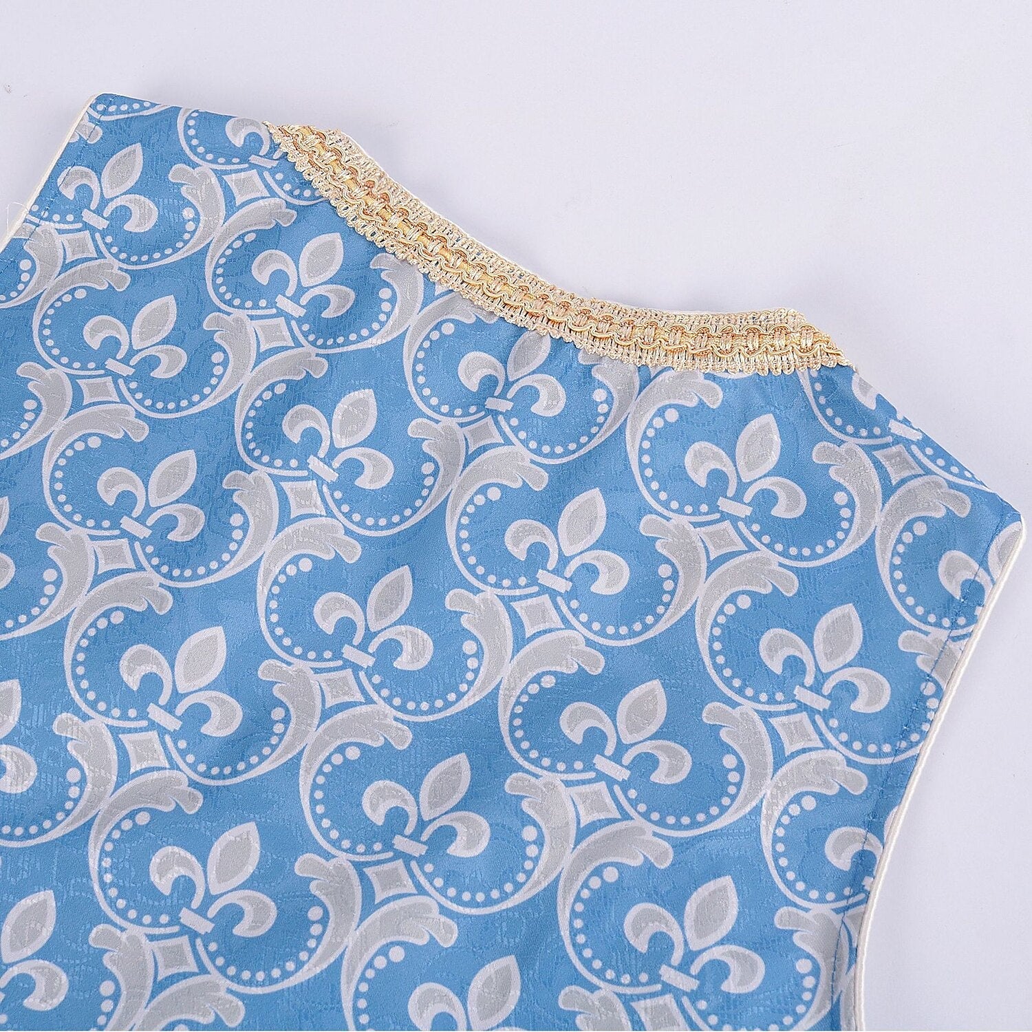 Oktoberfest Kostüm Blaues Dirndlkleid mit Bluse und Spitzenschürze 5