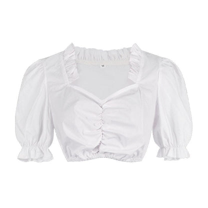 Oktoberfest Rosa Dirndlkleid mit bestickter Schürze und Bluse 2