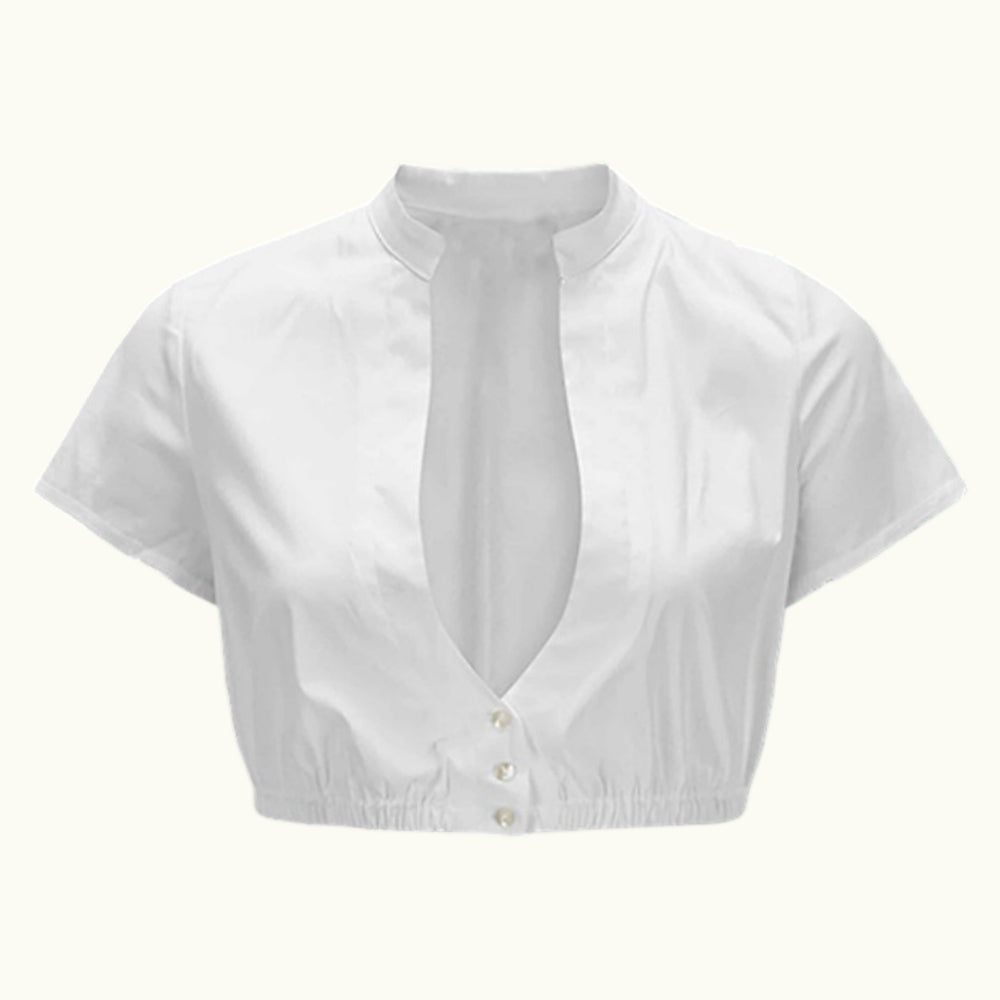 Oktoberfest Weiße Kurzarm Dirndlbluse 0