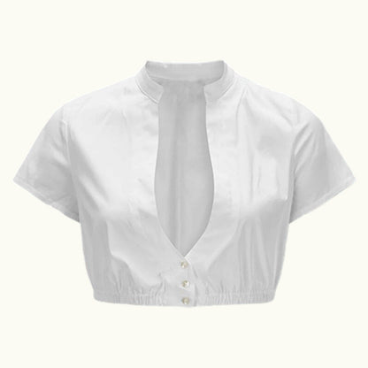 Oktoberfest Weiße Kurzarm Dirndlbluse 0