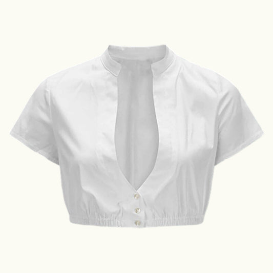 Oktoberfest Weiße Kurzarm Dirndlbluse 0