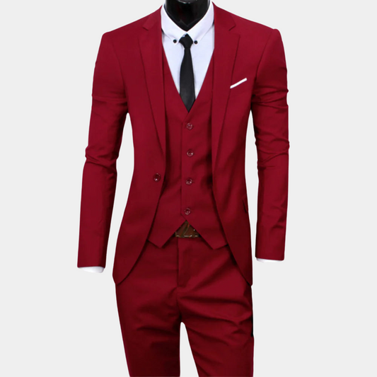 Alexander Slim-Fit 3-Piece Men's Suit for Weddings & Formal Events-1