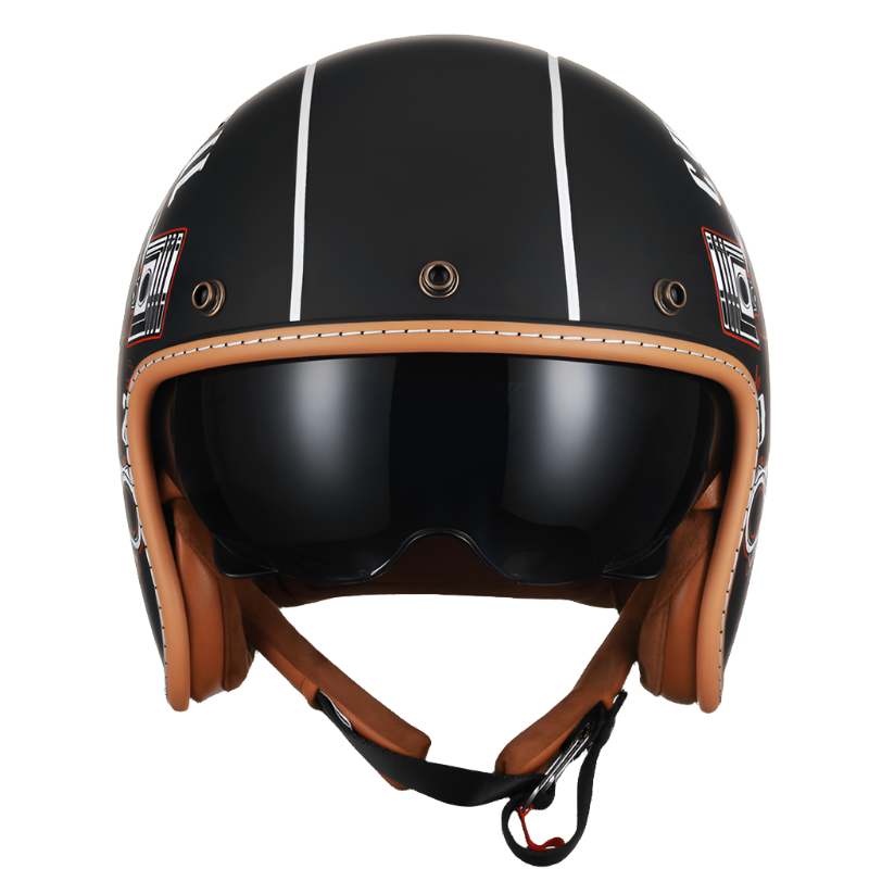 Open Face Helmet Retro Lightweight ABS with Dual Visors 2