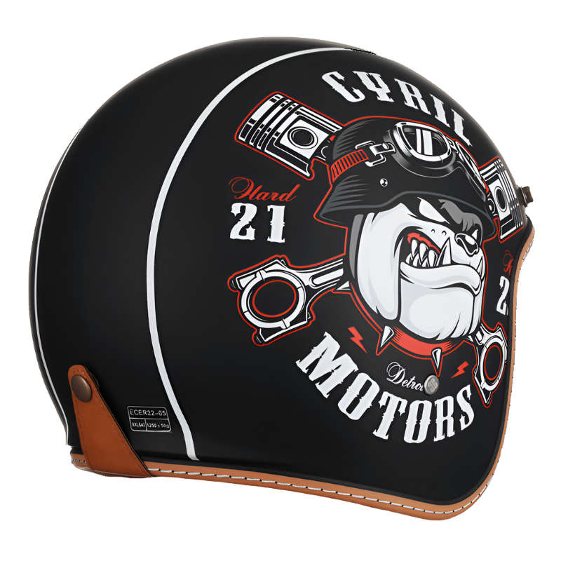 Open Face Helmet Retro Lightweight ABS with Dual Visors 4