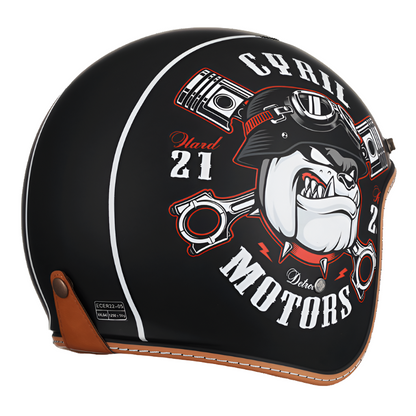 Open Face Helmet Retro Lightweight ABS with Dual Visors 4