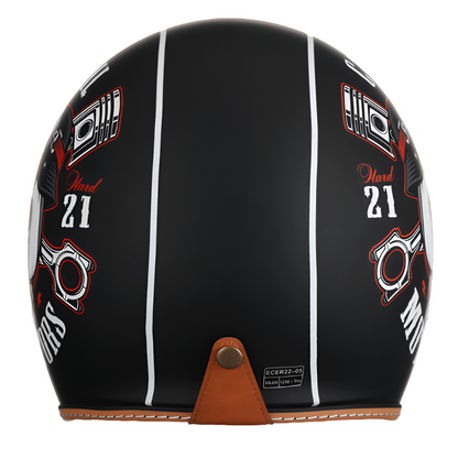 Open Face Helmet Retro Lightweight ABS with Dual Visors 5
