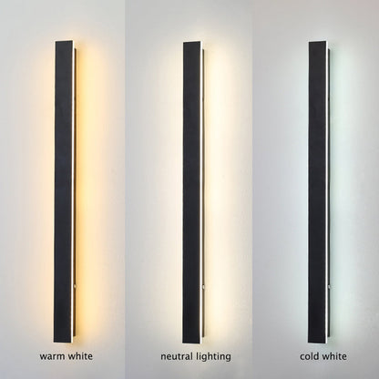 Outdoor Wall Light Contemporary Black Metal LED Design 6