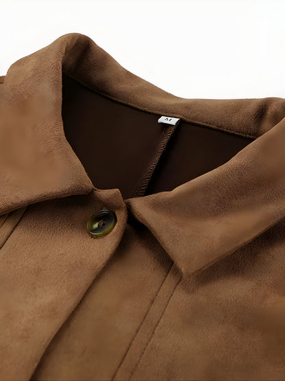Oversize-Jacke für Damen – Lockere Passform – Knopfleiste vorne – Mittellange Bedeckung 4