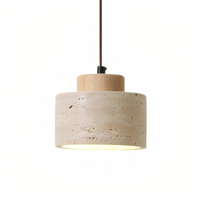 Pendrel | Elegante, von Travertin inspirierte Stein-Pendelleuchte 0