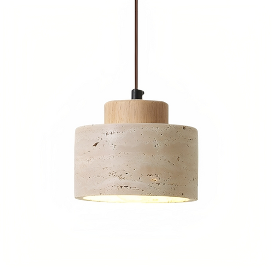 Pendrel | Elegante, von Travertin inspirierte Stein-Pendelleuchte 0