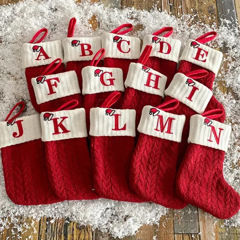 Personalisierte Weihnachtssocken Dekoration 18 cm x 10 cm Hochwertiger Stoff Weihnachtsstrümpfe 2