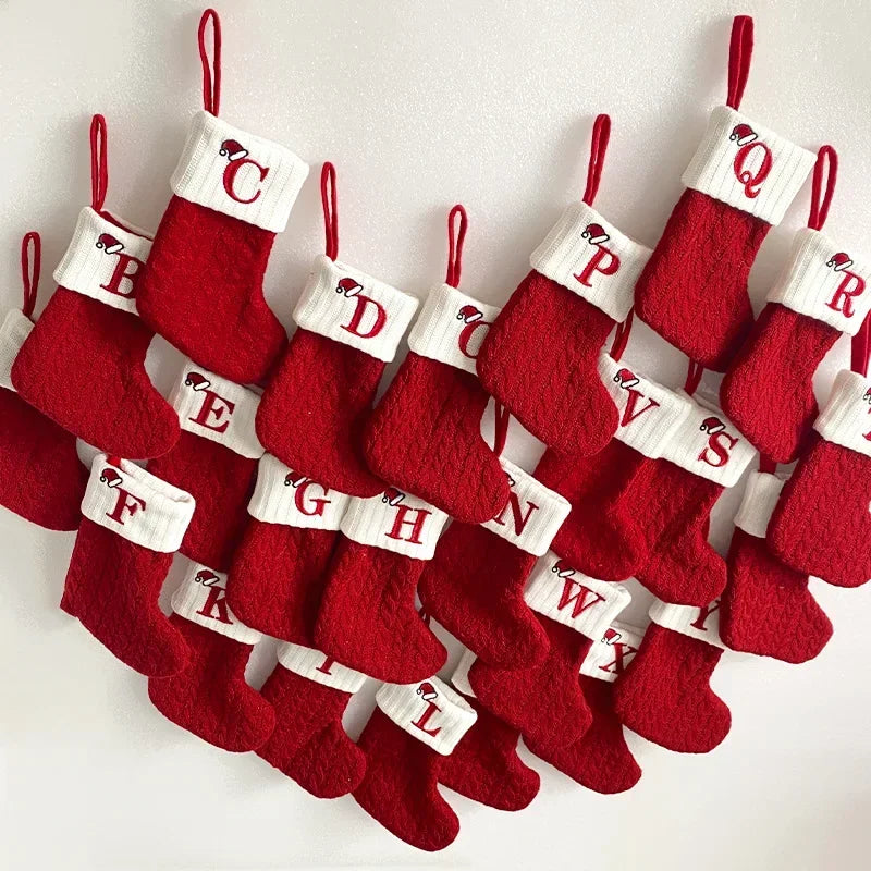 Personalisierte Weihnachtssocken Dekoration 18 cm x 10 cm Hochwertiger Stoff Weihnachtsstrümpfe 4