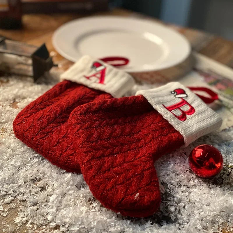 Personalisierte Weihnachtssocken Dekoration 18 cm x 10 cm Hochwertiger Stoff Weihnachtsstrümpfe 5