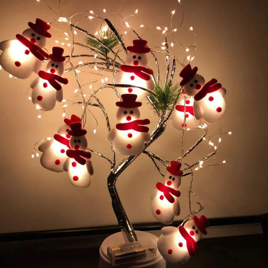 Plüsch Schneemann LED Lichterkette – 1,65 Meter Weihnachtsdekoration für Innen und Außen, Energiesparend und Einfach Aufzuhängen 0