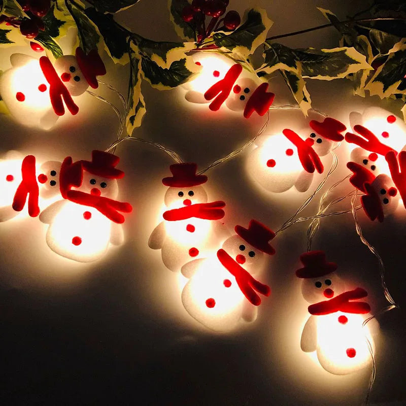 Plüsch Schneemann LED Lichterkette – 1,65 Meter Weihnachtsdekoration für Innen und Außen, Energiesparend und Einfach Aufzuhängen 1