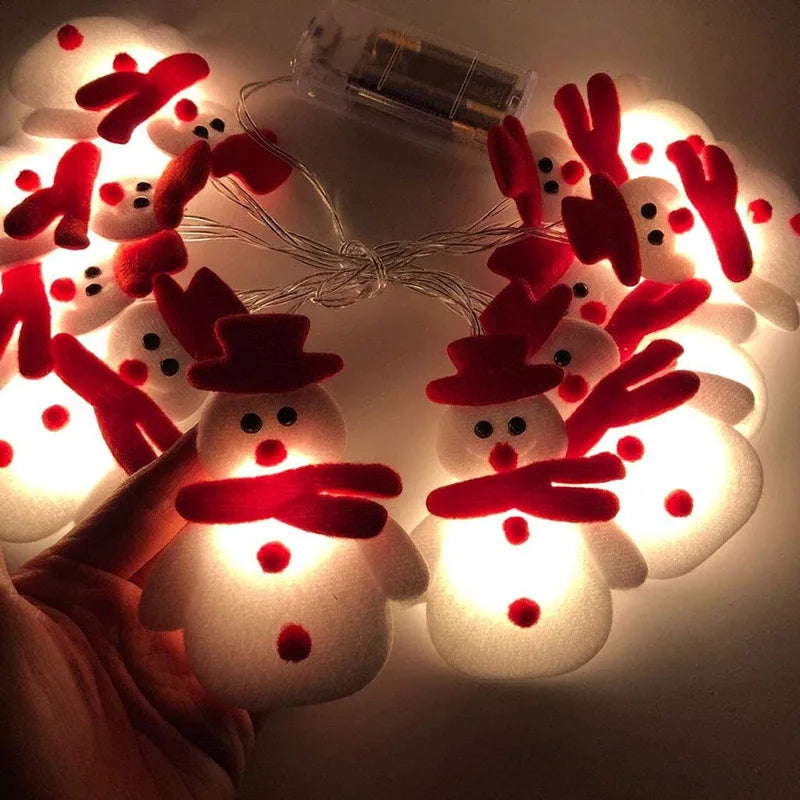 Plüsch Schneemann LED Lichterkette – 1,65 Meter Weihnachtsdekoration für Innen und Außen, Energiesparend und Einfach Aufzuhängen 3