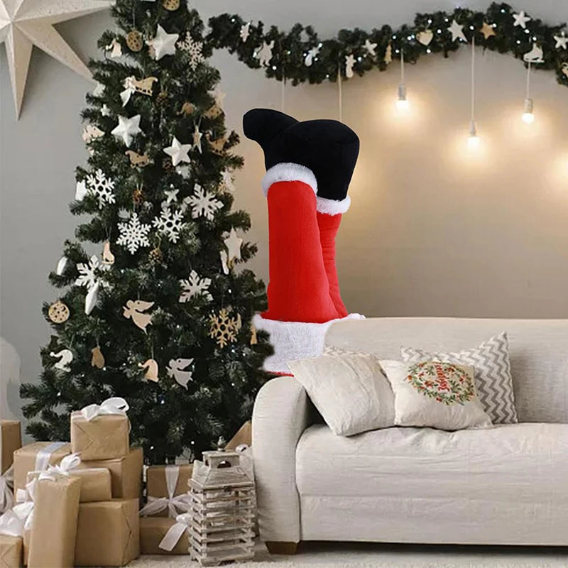 Plüsch Weihnachtsbaum Dekoration mit Weihnachtsmann- und Elfenbeinen – Lustige Weihnachtsdeko für Einzigartige Weihnachtsdekoration 1