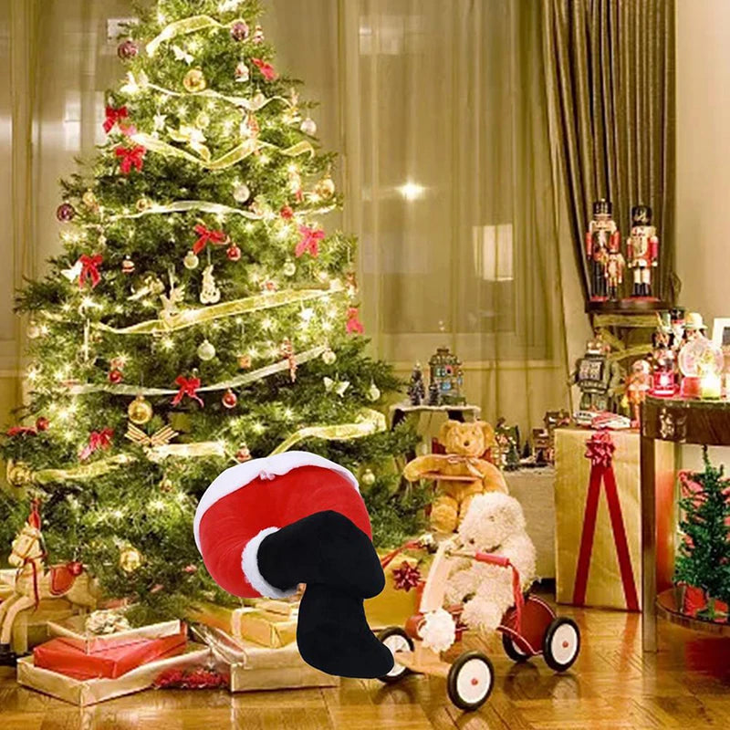 Plüsch Weihnachtsbaum Dekoration mit Weihnachtsmann- und Elfenbeinen – Lustige Weihnachtsdeko für Einzigartige Weihnachtsdekoration 4