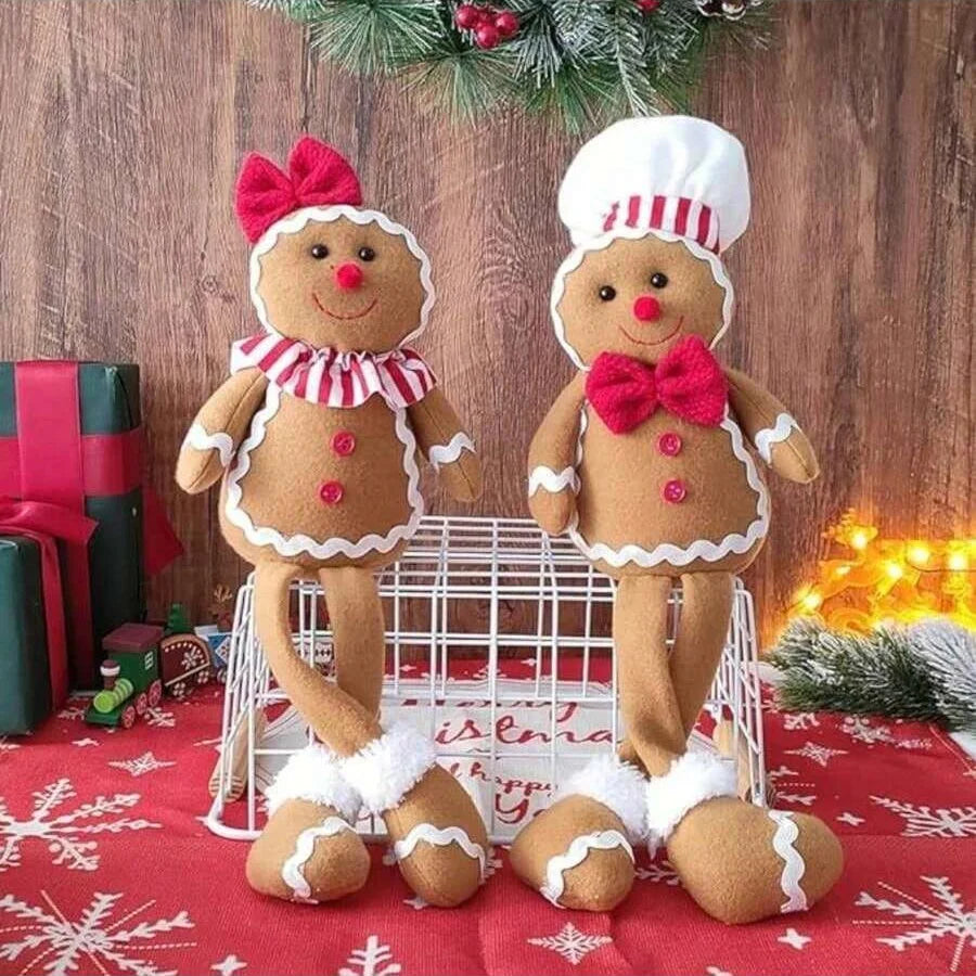 Plüsch Weihnachtsdekoration Lebkuchenmann 39 cm Vliesstoff Deko für Weihnachten 2