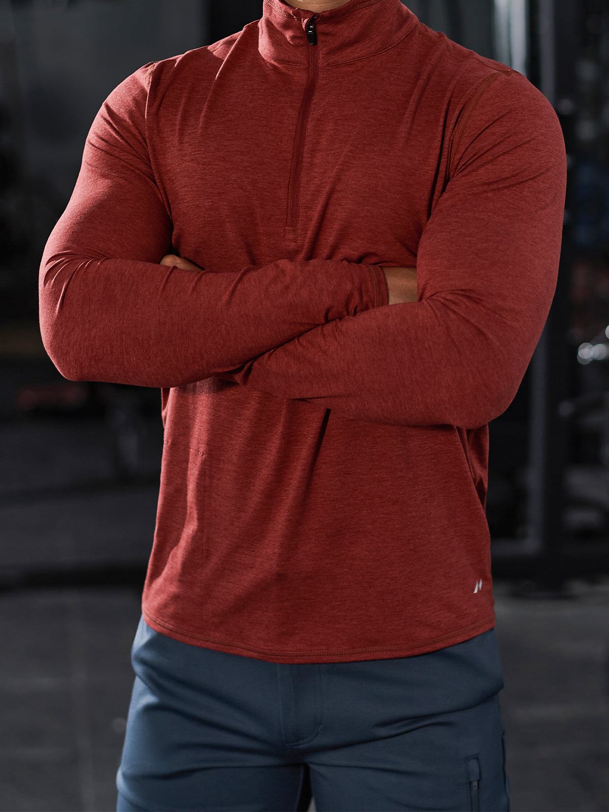 Herren Trainingshemd Halb-Reißverschluss Atmungsaktiv Elastisch-5