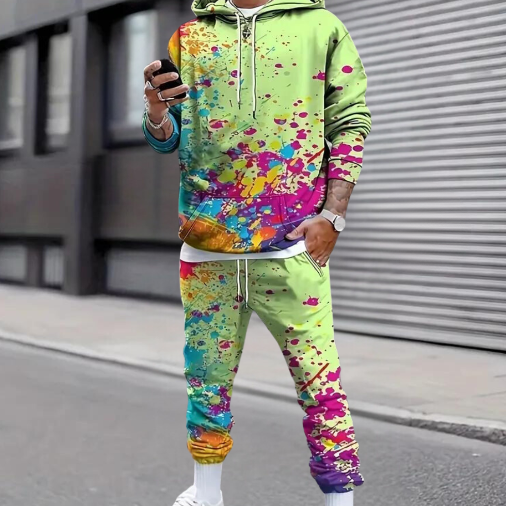 Herren Set Pullover und Jogginghose Komfortabel Trendy Baumwolle-5
