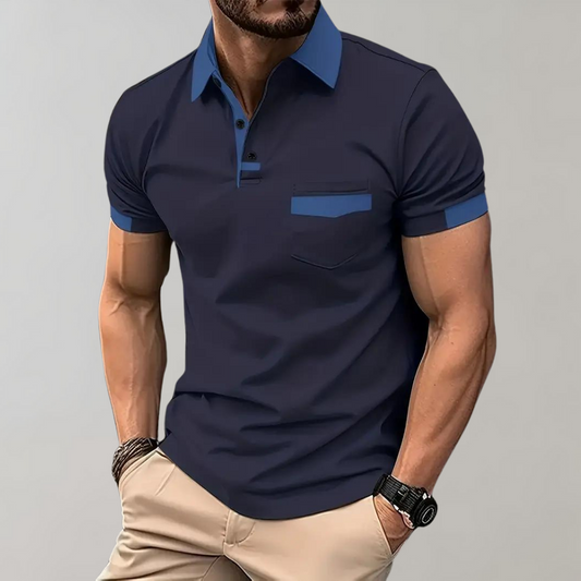Herren Poloshirt Langarm Atmungsaktiv Sportlich Baumwolle-1