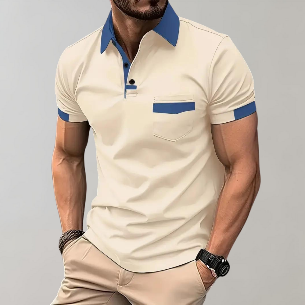 Herren Poloshirt Langarm Atmungsaktiv Sportlich Baumwolle-2