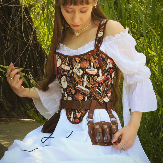 Renaissance Korsett mit U-Rücken und Bindebändern 0