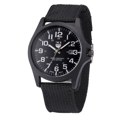 Robuste Uhr im Militärstil mit beleuchtetem Zifferblatt, wasserdicht, Stoppuhr und Datumsanzeige 0
