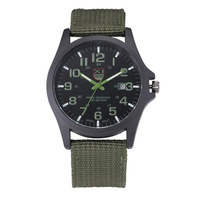 Robuste Uhr im Militärstil mit beleuchtetem Zifferblatt, wasserdicht, Stoppuhr und Datumsanzeige 6