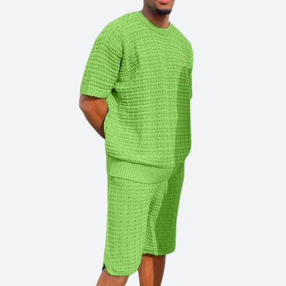 Variant image for Herren Set Blau Größe M Baumwolle Kurzarm Hemd und Shorts-13