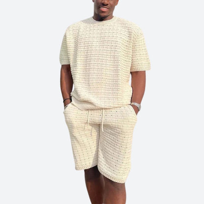 Variant image for Herren Set Blau Größe M Baumwolle Kurzarm Hemd und Shorts-7