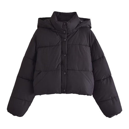 Ruby | Kurze Puffer-Winterjacke mit Kapuze für Damen 0