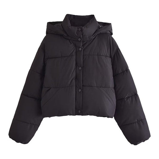 Ruby | Kurze Puffer-Winterjacke mit Kapuze für Damen 0