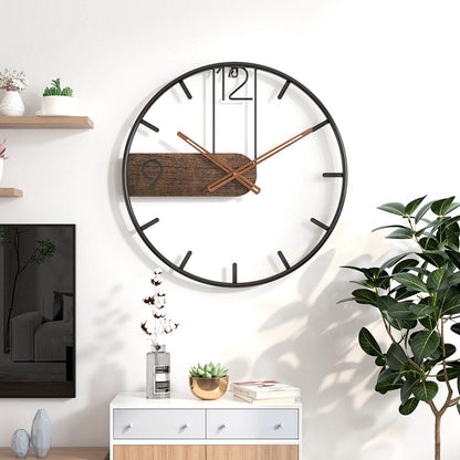 RusticTick – Wanduhr aus Stahl und Walnuss 2