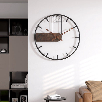 RusticTick – Wanduhr aus Stahl und Walnuss 3