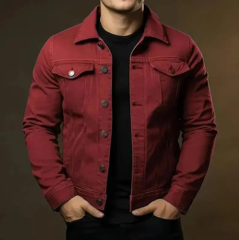 Herren Jacke Denim Klassisch 100% Baumwolle Streetwear Stil-3