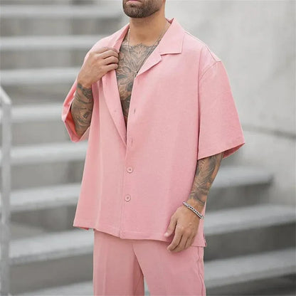 Herren Anzug Sommer Modern Bequem Baumwolle Stilvoll Atmungsaktiv-6