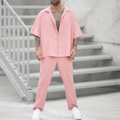 Herren Anzug Sommer Modern Bequem Baumwolle Stilvoll Atmungsaktiv-4